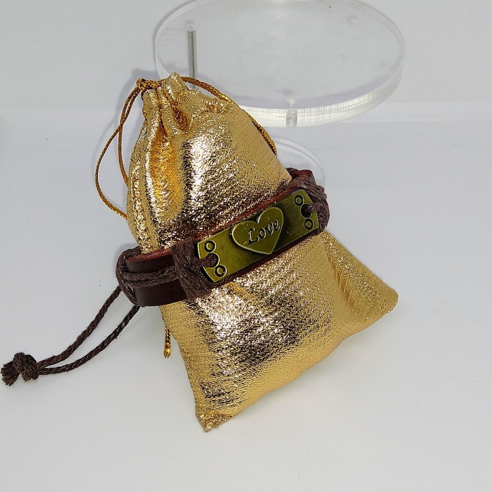 Leather cuff bracelet unisex os